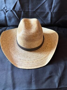 New Straw Cowboy Hat with Brown Band - Men's Western Hats Size L